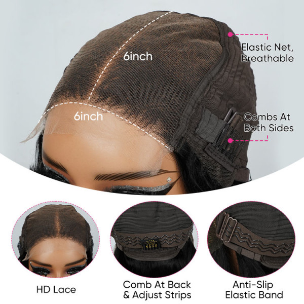 Body Wave 6x6 Lace Closure Wigs Human Hair -Yolissa Hair