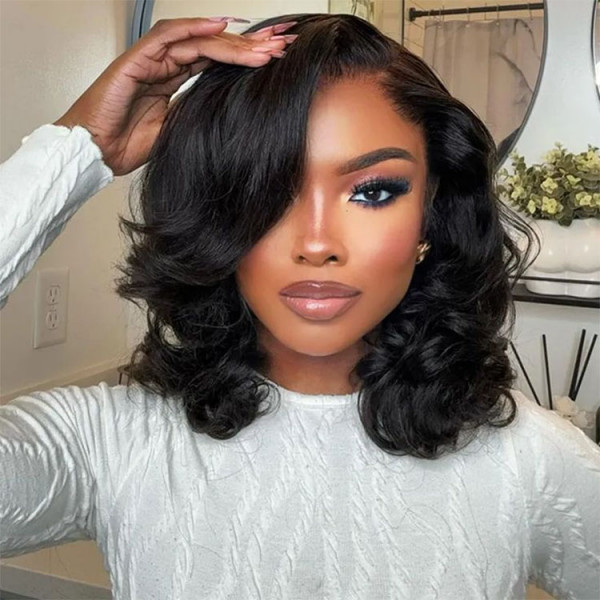Body Wave Middle Part Short Bob Lace Front Wigs Yolissa Hair