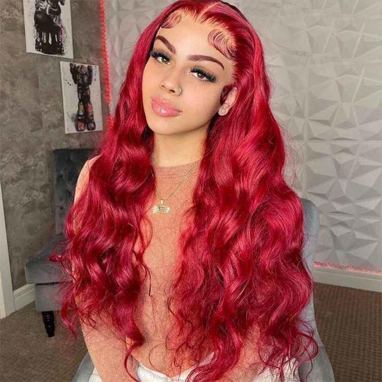 Red Lace Front Wigs Human Hair Body Wave Red Hair Wigs Yolissa Hair
