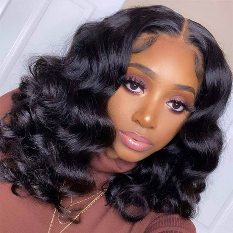 Short Wavy Wigs Human Hair Loose Deep Wave Bob Wigs Yolissa Hair