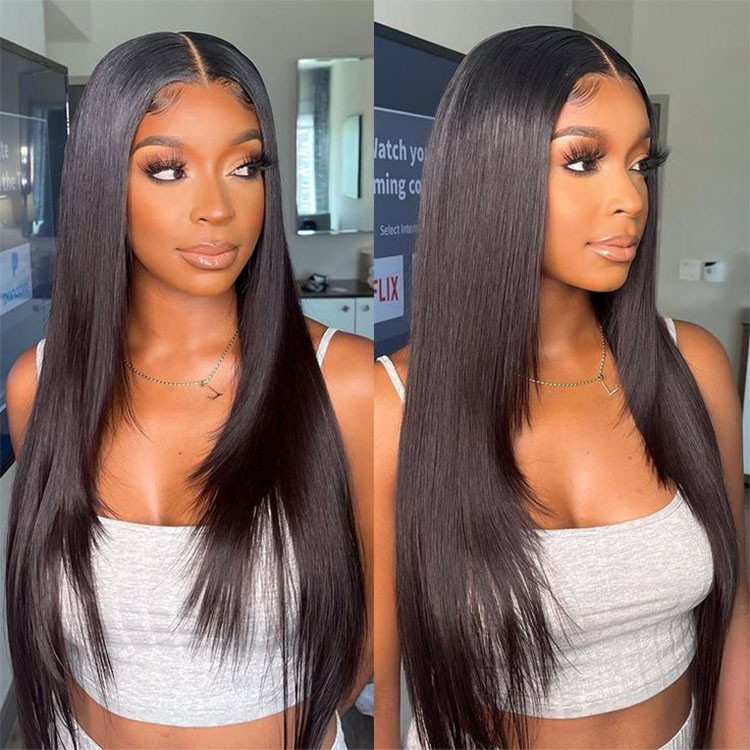 Layered Wigs Straight Black Layered Lace Front Wigs Yolissa Hair